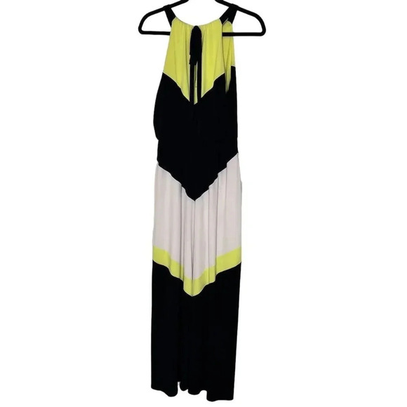 Vince Camuto Women's Chevron Colorblock Maxi Dress Size 8 Multicolor - Picture 2 of 10